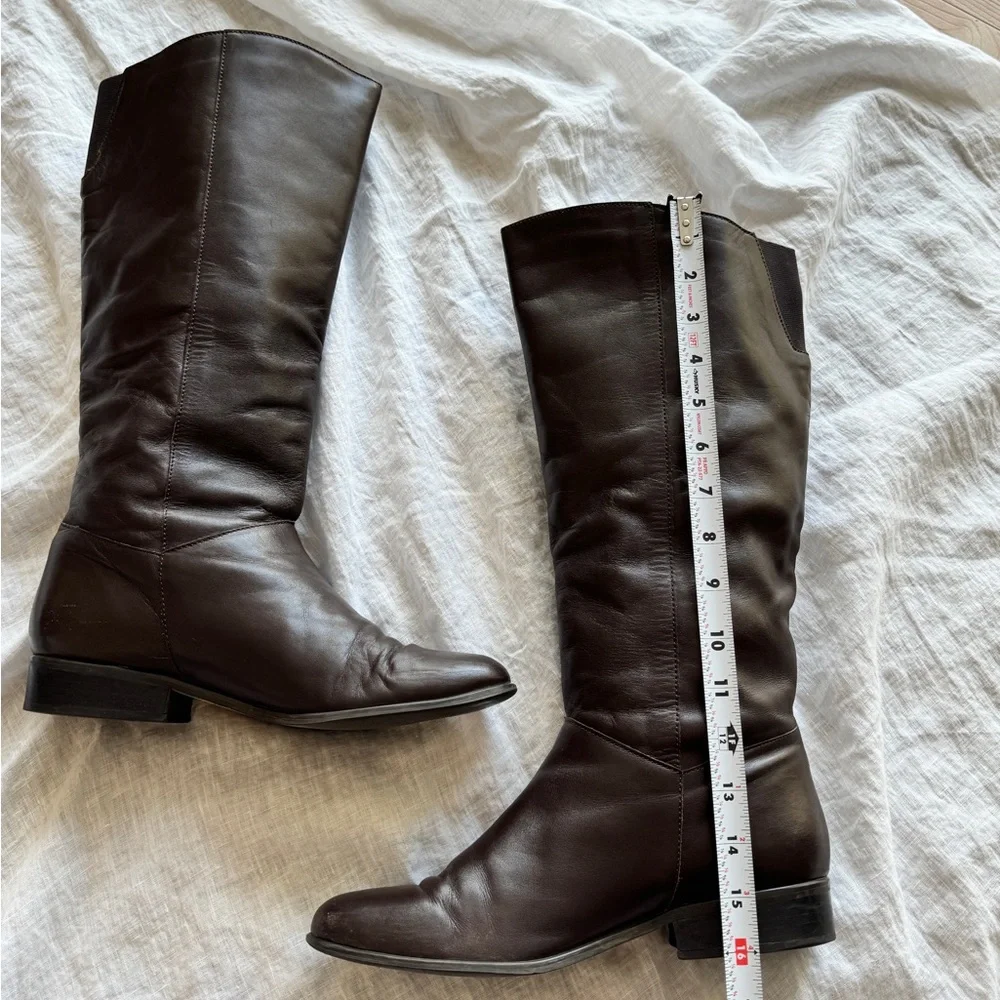 Vintage Brown Leather Riding Boots Size 10 Classic Casual